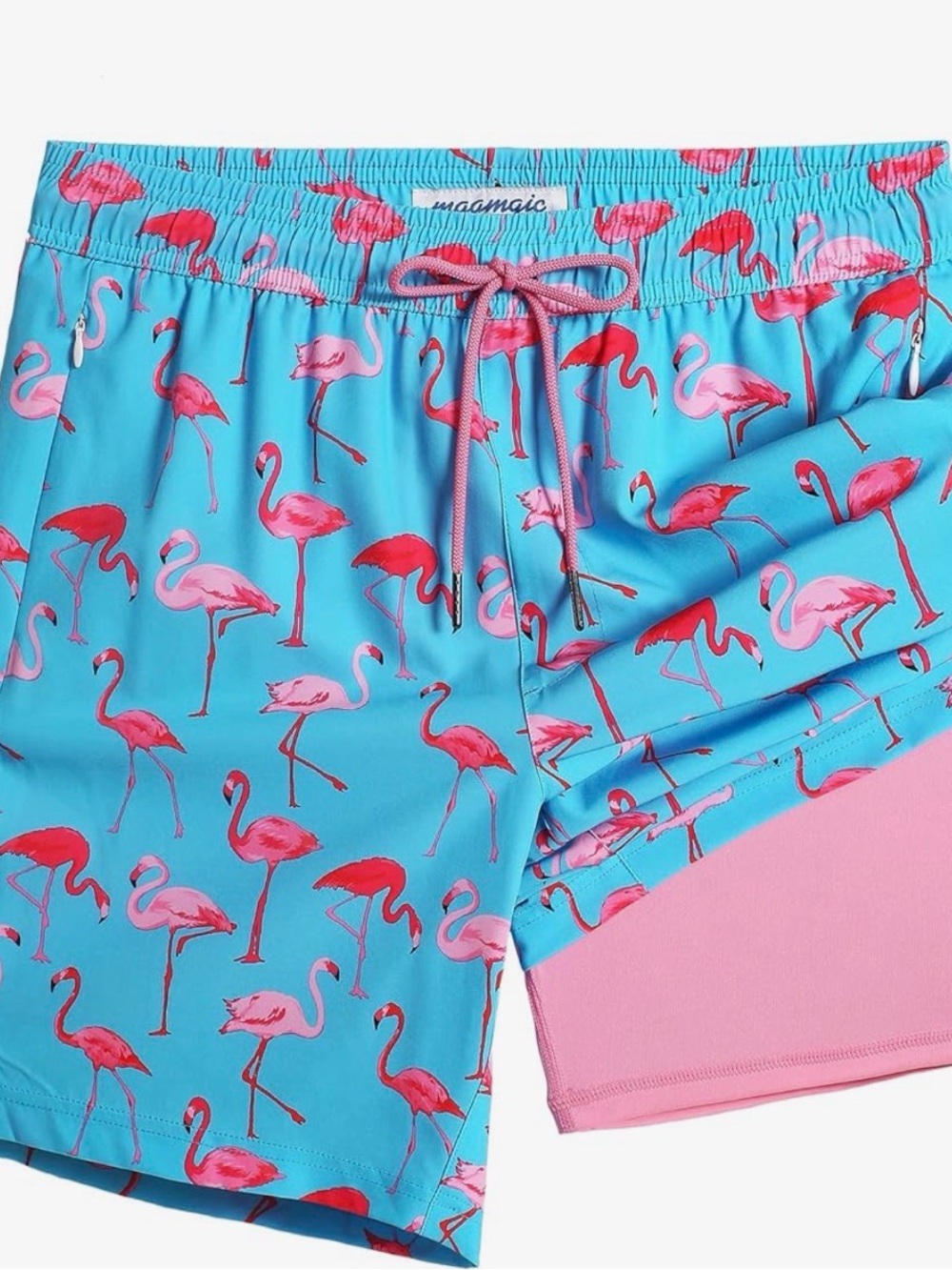 magmagic Men’s Turquoise Flamingo Swim Trunks
